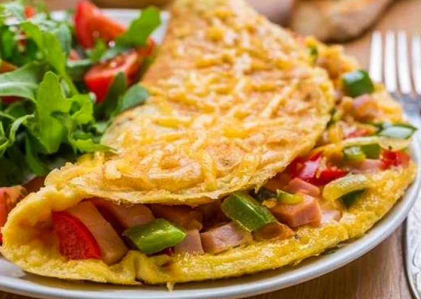 omelette de pollo y jamon